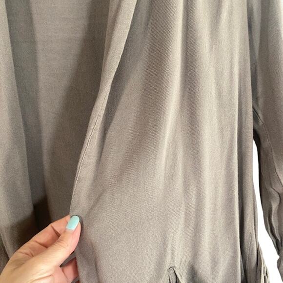 XXI Brown Waterfall Opened Front Slouchy Long Sleeve Cardigan Jacket Women Sz 8 - Picture 6 of 8